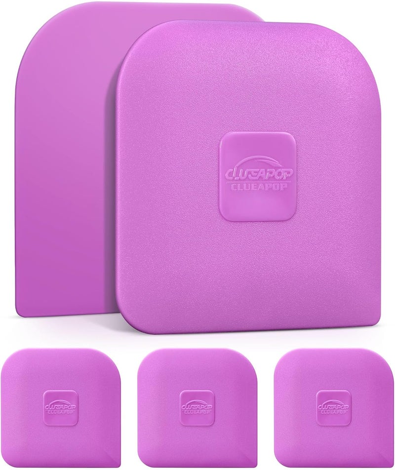 CLUEAPOP مكشطة المقلاة - مجموعة أدوات مكشطة بلاستيكية مكونة من 5 قطع - مكشطة أطباق للحديد الزهر - غير خادشة لتنظيف الأواني - مكشطة مطبخ مقاومة للانزلاق وحرارة عالية - Image 1